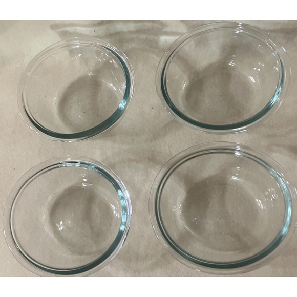 Anchor Hocking 1019 Clear Glass Oval Set of 4 10oz Ramekins Custard Cups - Picture 1 of 6